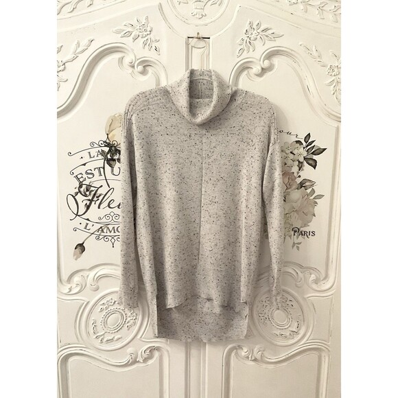 Splendid Sweater Women's S Gray Marled Cowl Neck Hi Lo Cashmere - Picture 2 of 11